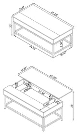 Byers Engineered Wood Lift Top Coffee Table Brown Oak - Tampa Furniture Outlet