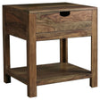 Tampa Furniture Outlet - Coaster - Esther 1-drawer Solid Wood Side End Table Natural Sheesham - 723887