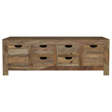 Esther 6-drawer Solid Wood Coffee Table Natural Sheesham - Tampa Furniture Outlet