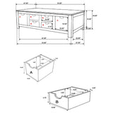 Esther 6-drawer Solid Wood Coffee Table Natural Sheesham - Tampa Furniture Outlet