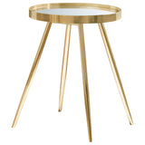 Kaelyn 3-piece Round Coffee and End Table Set Gold - Tampa Furniture Outlet