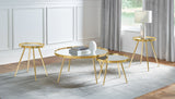 Tampa Furniture Outlet - Coaster - Kaelyn 4-piece Round Coffee and End Table Set Gold - 723918-S3