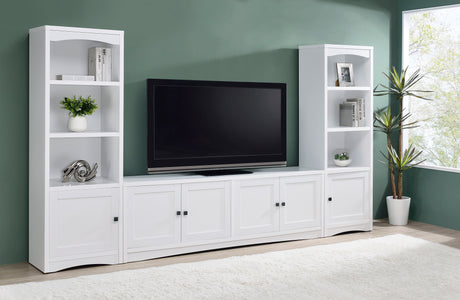 Tampa Furniture Outlet - Coaster - Laughlin 3-piece Entertainment Center TV Stand White - 724113-SET