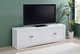 Laughlin 4-door Engineered Wood 78-inch TV Stand White - Tampa Furniture Outlet