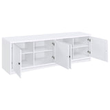 Laughlin 4-door Engineered Wood 78-inch TV Stand White - Tampa Furniture Outlet