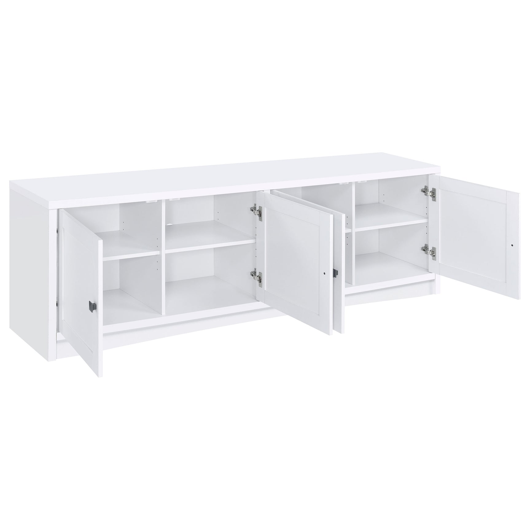 Laughlin 4-door Engineered Wood 78-inch TV Stand White - Tampa Furniture Outlet