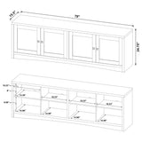 Laughlin 4-door Engineered Wood 78-inch TV Stand White - Tampa Furniture Outlet