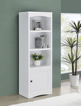 Laughlin 4-shelf Engineered Wood Media Tower White - Tampa Furniture Outlet