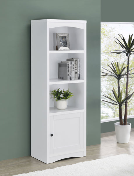 Laughlin 4-shelf Engineered Wood Media Tower White - Tampa Furniture Outlet