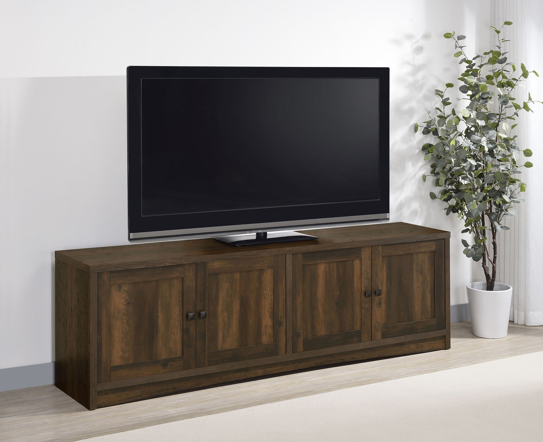 Laughlin 4-door Engineered Wood 78-inch TV Stand Dark Pine - Tampa Furniture Outlet