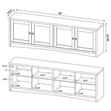 Laughlin 4-door Engineered Wood 78-inch TV Stand Dark Pine - Tampa Furniture Outlet