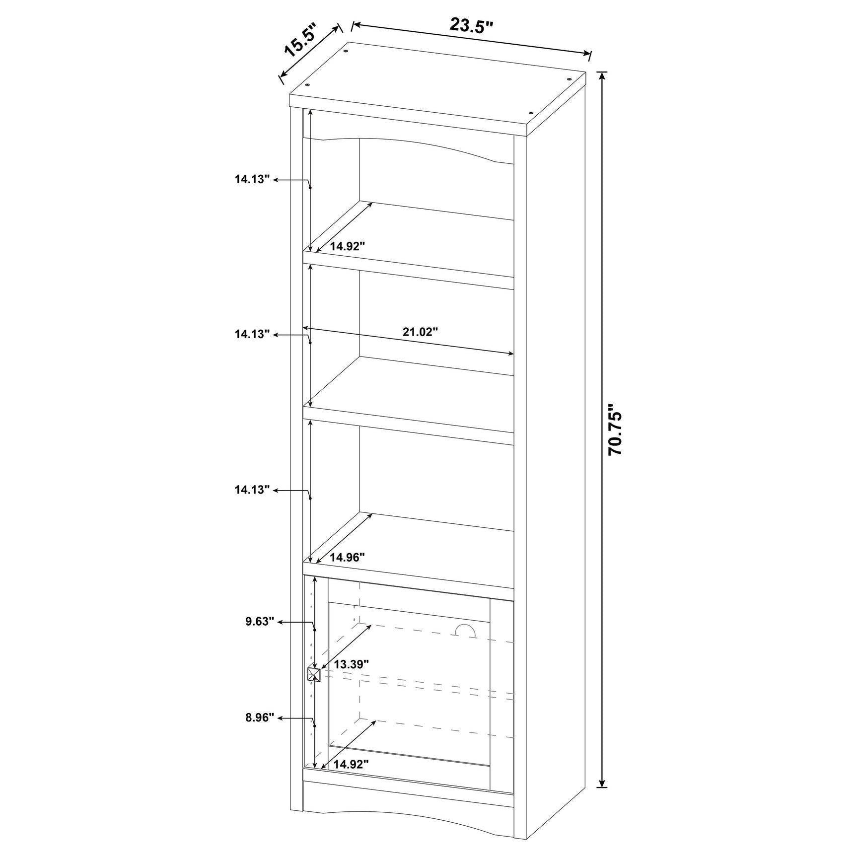 Laughlin 4-shelf Engineered Wood Media Tower Dark Pine - Tampa Furniture Outlet