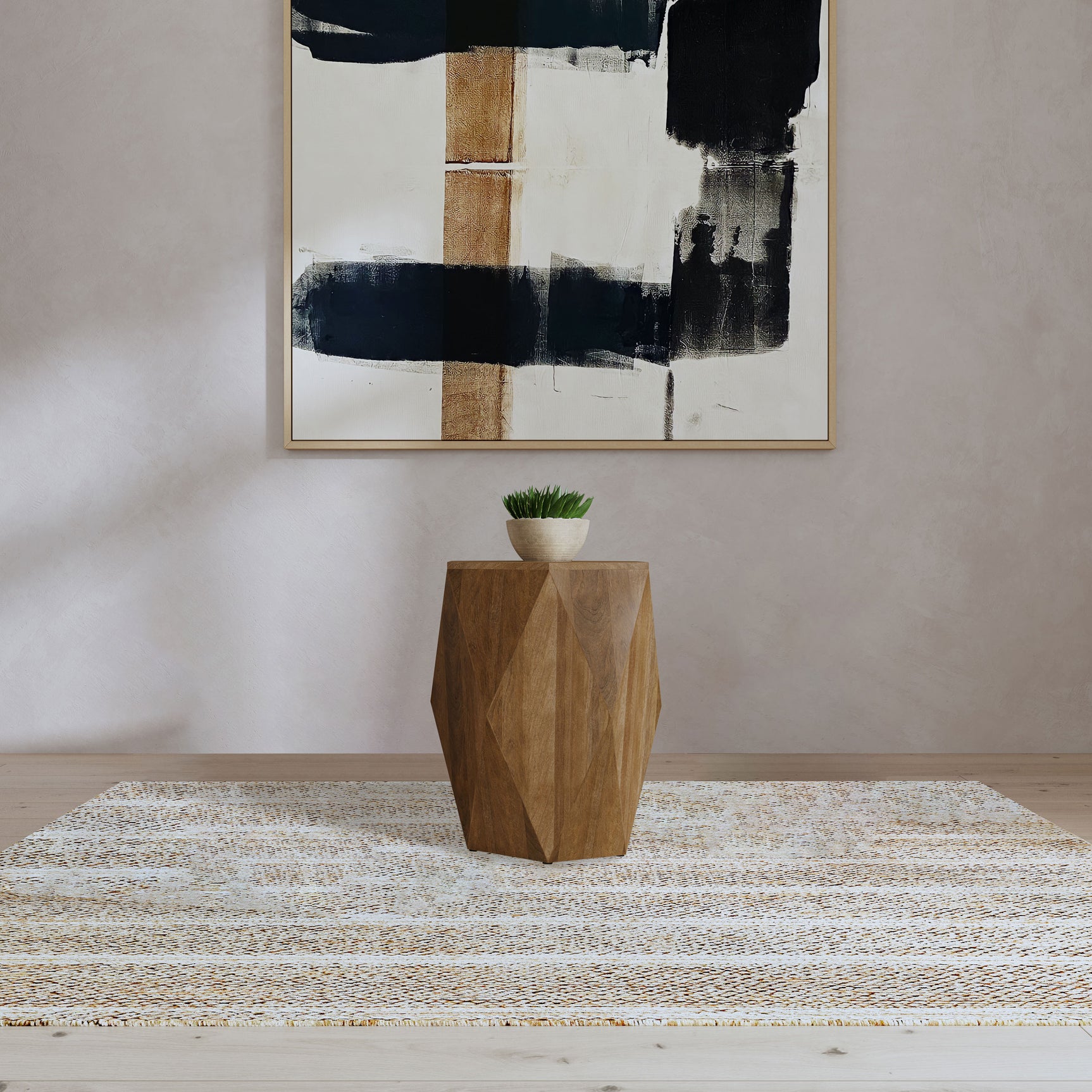 Zalika Hexagonal Solid Mango Wood End Table Natural - Tampa Furniture Outlet