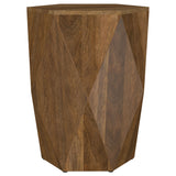 Tampa Furniture Outlet - Coaster - Zalika Hexagonal Solid Mango Wood End Table Natural - 724187