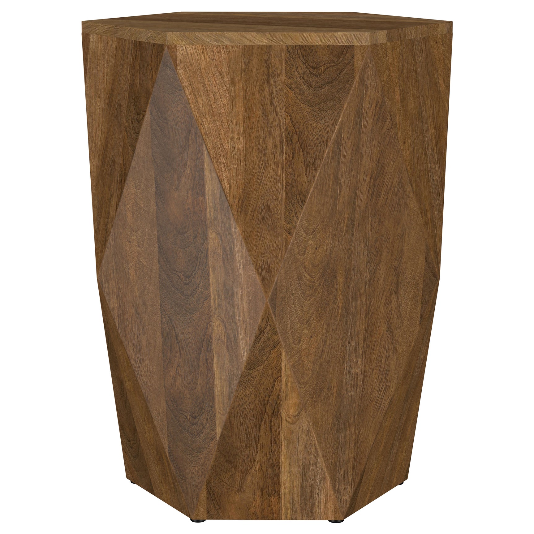 Zalika Hexagonal Solid Mango Wood End Table Natural - Tampa Furniture Outlet