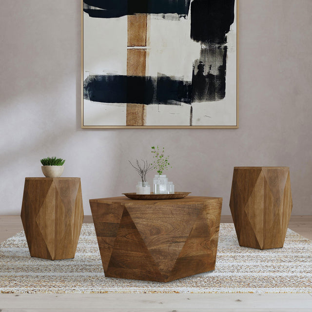 Tampa Furniture Outlet - Coaster - Zalika 3-piece Solid Wood Coffee and End Table Set Natural - 724188-S3