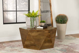 Zalika Hexagonal Solid Mango Wood Coffee Table Natural - Tampa Furniture Outlet