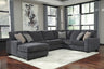 Tampa Furniture Outlet - Ashley Furniture - Tracling Sectional - LAF 3-Piece Sectional with Chaise / Slate - 72600S2