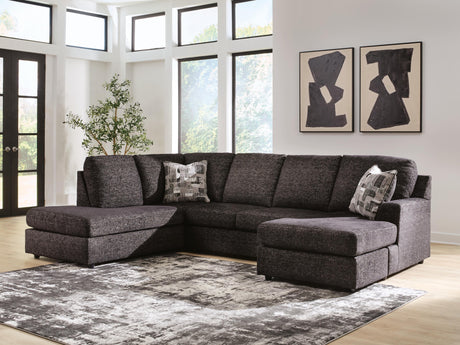 Tampa Furniture Outlet - Ashley Furniture - Lentiz Sectional - RAF 2-Piece Sectional with Chaise / Onyx - PC73404S1