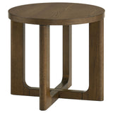 Tampa Furniture Outlet - Coaster - Kessler Round Sculptural Wood End Table Brown - 735997