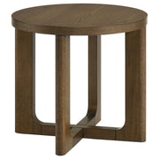 Tampa Furniture Outlet - Coaster - Kessler Round Sculptural Wood End Table Brown - 735997