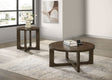 Tampa Furniture Outlet - Coaster - Kessler 2-piece Round Sculptural Wood Coffee Table Set Brown - 735998-S2