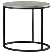 Tampa Furniture Outlet - Coaster - Lainey Round Faux Marble Side End Table Grey - 736027