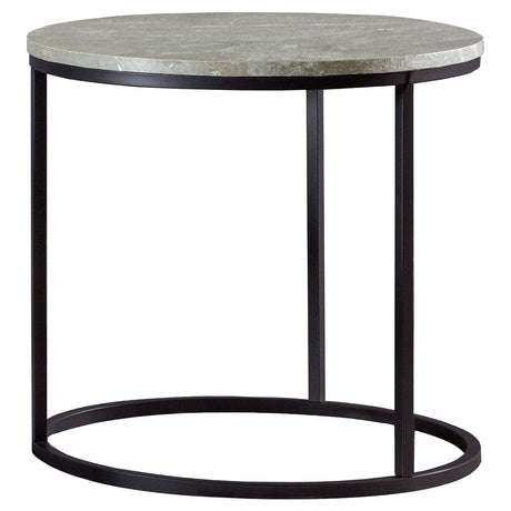 Tampa Furniture Outlet - Coaster - Lainey Round Faux Marble Side End Table Grey - 736027