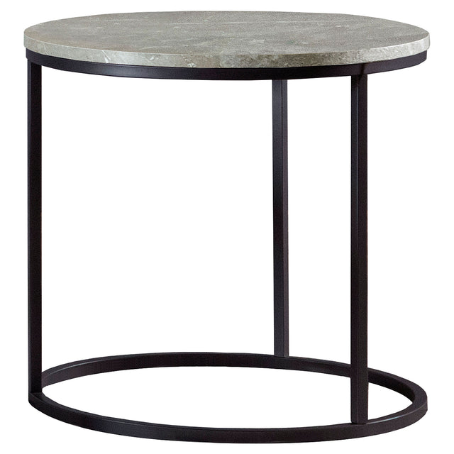 Tampa Furniture Outlet - Coaster - Lainey Round Faux Marble Side End Table Grey - 736027