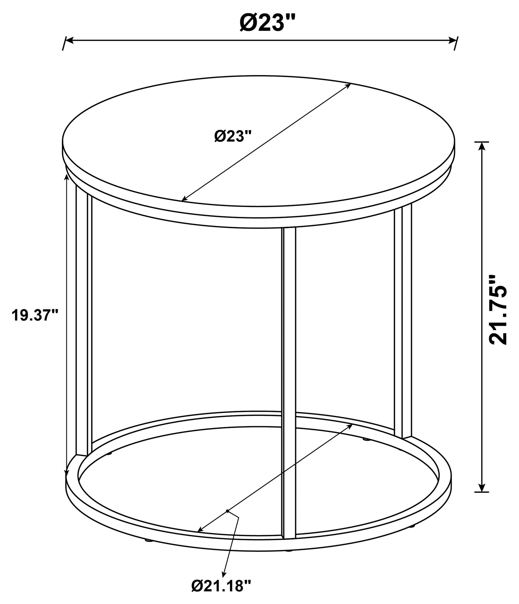 Lainey Round Faux Marble Side End Table Grey - Tampa Furniture Outlet