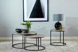 Lainey Round Faux Marble Side End Table Grey - Tampa Furniture Outlet