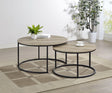 Tampa Furniture Outlet - Coaster - Lainey 2-piece Round Nesting Coffee Table Distressed Pine - 736040