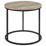 Lainey Round Occasional Side End Table Distressed Pine