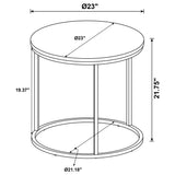 Lainey Round Occasional Side End Table Distressed Pine