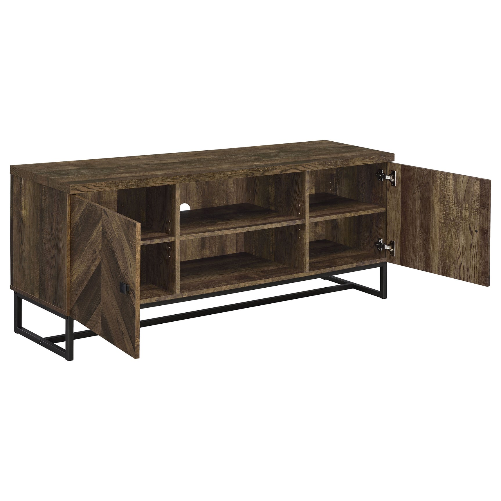 Myles 2-door Engineered Wood 60-inch TV Stand Rustic Oak - Tampa Furniture Outlet