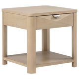 Tampa Furniture Outlet - Coaster - Marcelo Wood End Table with Drawer and Shelf Light Elm - 736057