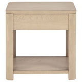 Marcelo Wood End Table with Drawer and Shelf Light Elm