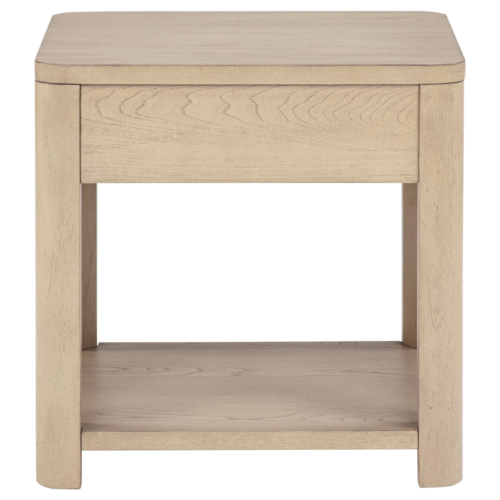 Marcelo Wood End Table with Drawer and Shelf Light Elm