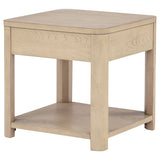 Marcelo Wood End Table with Drawer and Shelf Light Elm