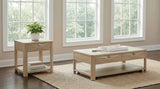 Tampa Furniture Outlet - Coaster - Marcelo 2-piece Coffee Table Set with Storage Light Elm - 736058-S2