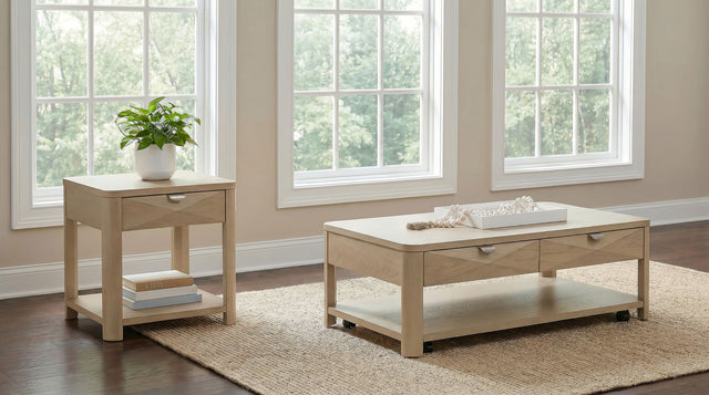 Tampa Furniture Outlet - Coaster - Marcelo 2-piece Coffee Table Set with Storage Light Elm - 736058-S2