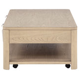 Marcelo Wood Coffee Table with 2 Drawers and Shelf Light Elm
