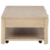 Marcelo Wood Coffee Table with 2 Drawers and Shelf Light Elm