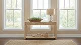 Marcelo Sofa Console Table with 2 Drawers and Shelf Light Elm