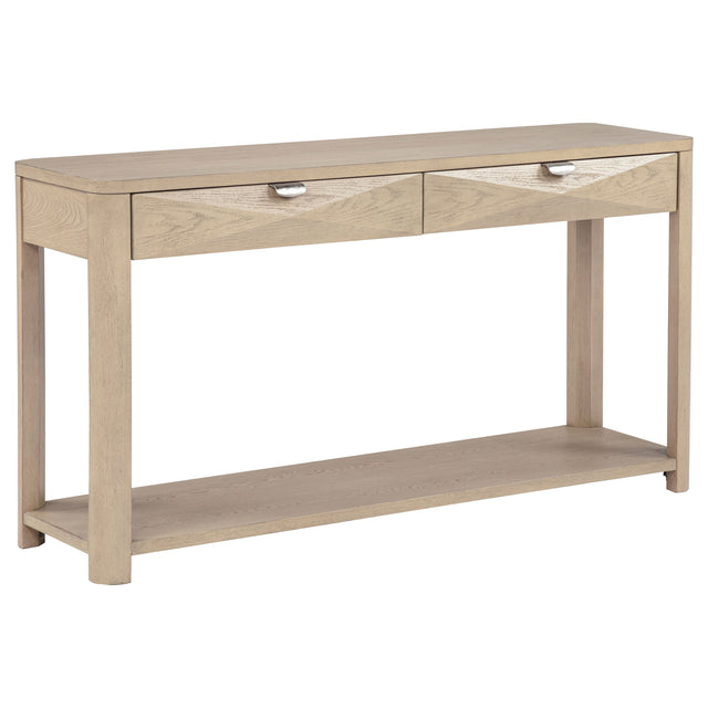 Tampa Furniture Outlet - Coaster - Marcelo Sofa Console Table with 2 Drawers and Shelf Light Elm - 736059