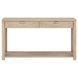 Marcelo Sofa Console Table with 2 Drawers and Shelf Light Elm