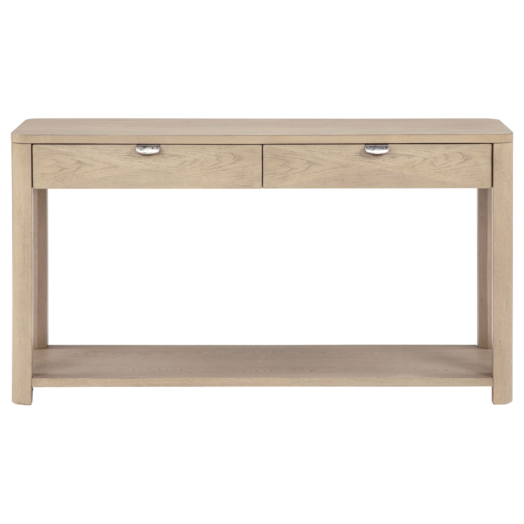 Marcelo Sofa Console Table with 2 Drawers and Shelf Light Elm