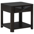 Tampa Furniture Outlet - Coaster - Marcelo Wood End Table with Drawer and Shelf Coffee - 736067