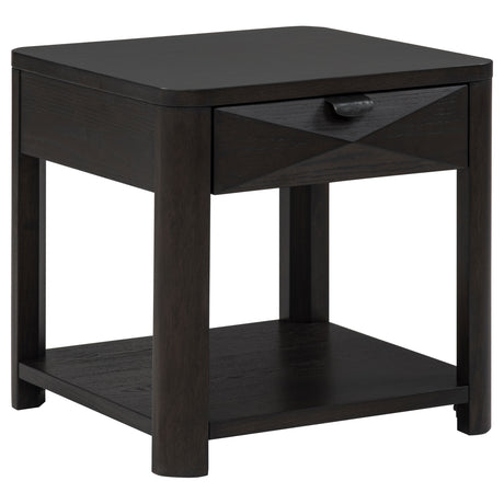 Tampa Furniture Outlet - Coaster - Marcelo Wood End Table with Drawer and Shelf Coffee - 736067