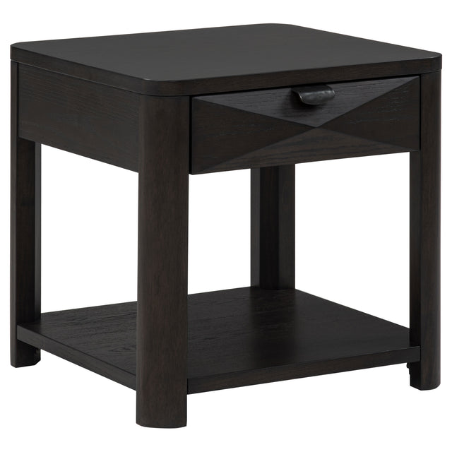 Tampa Furniture Outlet - Coaster - Marcelo Wood End Table with Drawer and Shelf Coffee - 736067